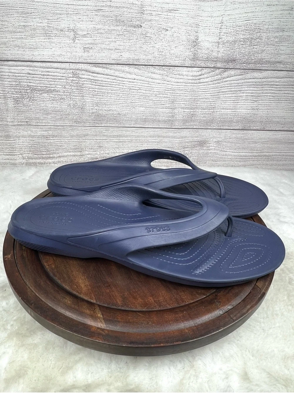 Crocs Kadee II Blue Flip Flops Thong Sandals Size Men's 13 Shoes Beach Vacation